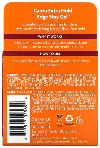 Cantu Shea Butter Extra Hold Edge Stay Gel, 2.25 oz (64 g)