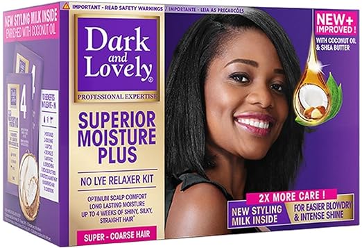 Dark and Lovely Superior Moisture Plus No-Lye Relaxer Kit - Super Coarse