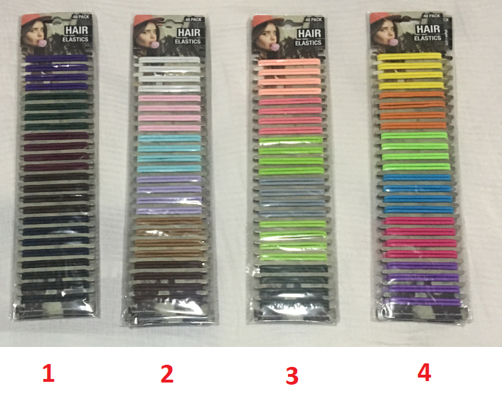 192PCS Hair Elastics Quality Hairband (Assorted Multi-Coloured Packs)